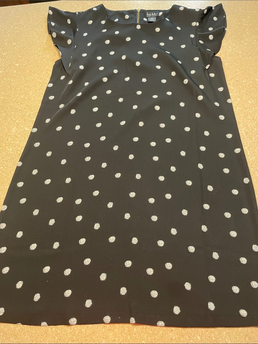 Nicole Miller Black Polka Dot Midi Dress